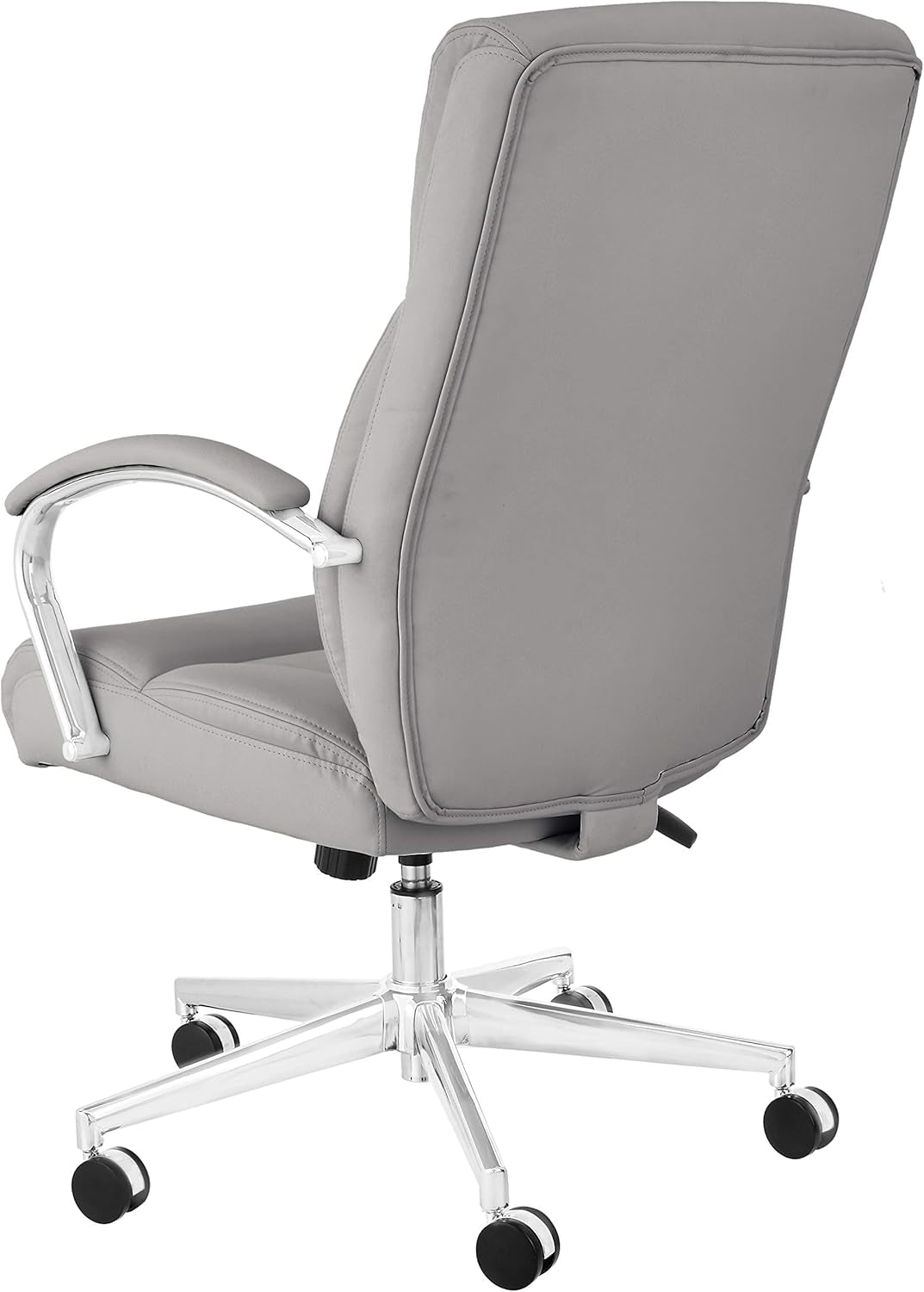 Executive Desk Chair, 275Lb Capacity, Oversized Cushion, Grey Bonded Leather, 29.13"D X 25.2"W X 43.11"H-2