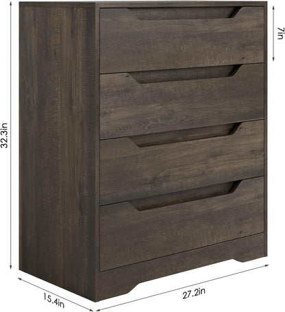 Modern 4 Drawer Dresser with Cut-Out Handles-3