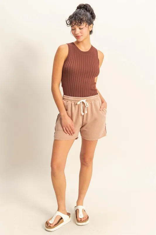 HYFVE Stretchy Ribbed Round Neck Sweater Tank