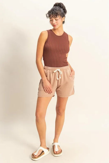 HYFVE Stretchy Ribbed Round Neck Sweater Tank