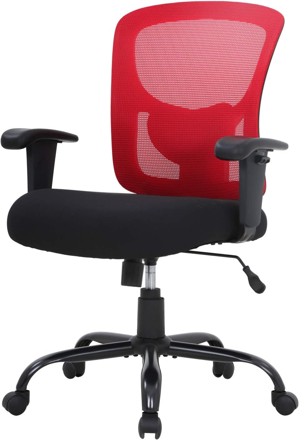 Big and Tall Office Chair 400Lbs Desk Chair Mesh Computer Chair with Lumbar Support Wide Seat Adjust Arms Rolling Swivel High Back Task Executive Ergonomic Chair,Red-0