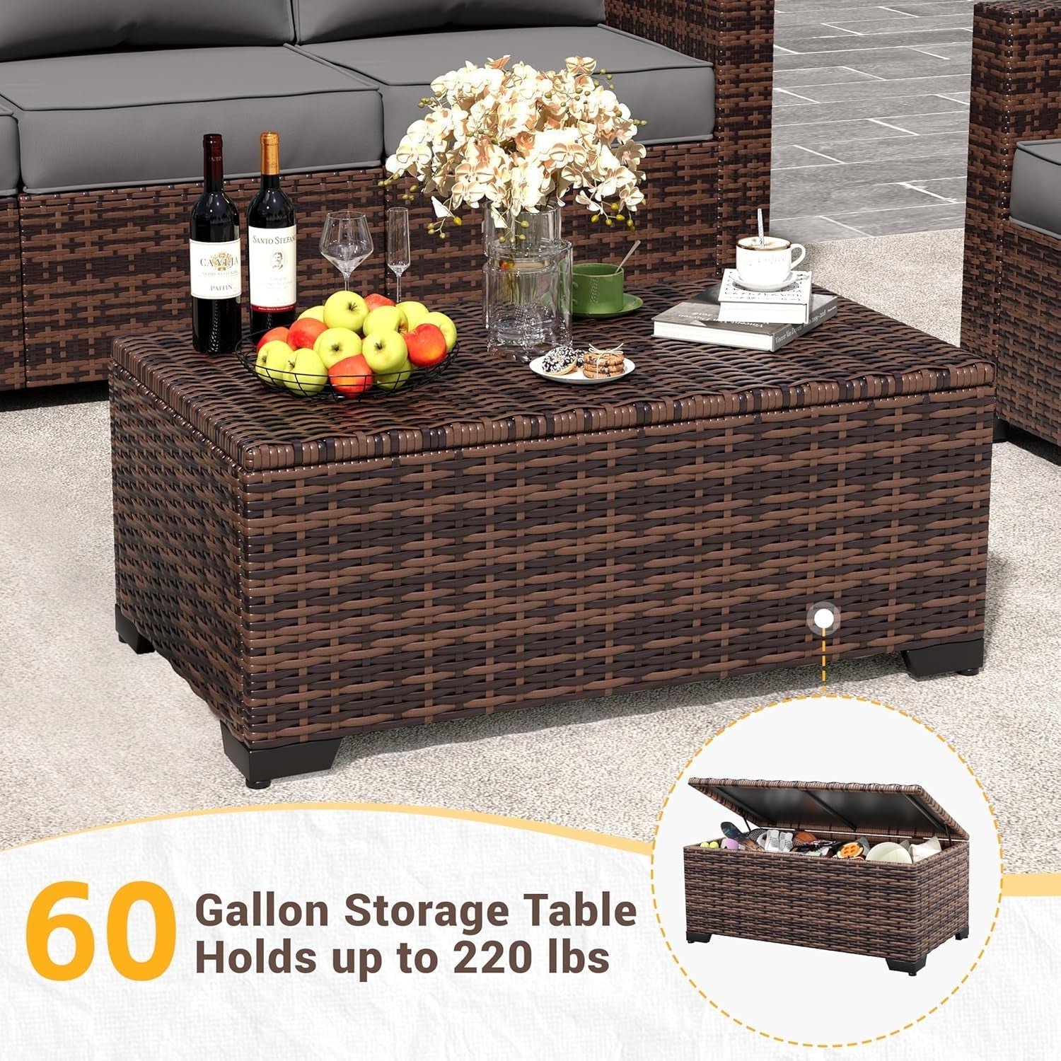 Outdoor Wicker Rattan Sofa Set for Patio Enjoyment-3