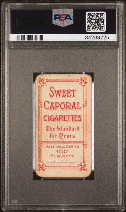 Vintage T206 Sweet Caporal cigarette trading card in PSA case, Ed Hahn 1909-11