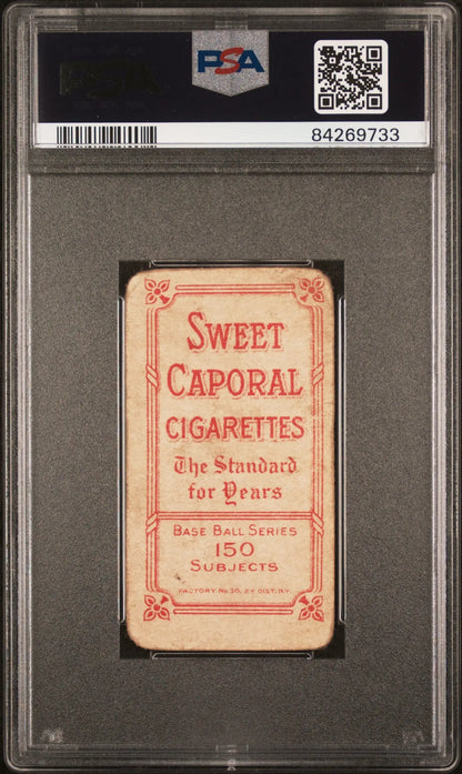 Vintage Ed Konetchy T206 Sweet Caporal cigarette card with red text on light background