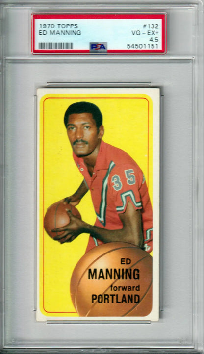 Graded Ed Manning basketball card from 1970-71 Topps for Columbia Hobby collectors