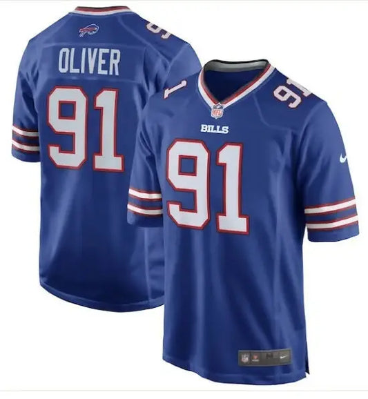 Blue Buffalo Bills Ed Oliver NFL jersey displayed in Nike Team Game Player Jersey Royal