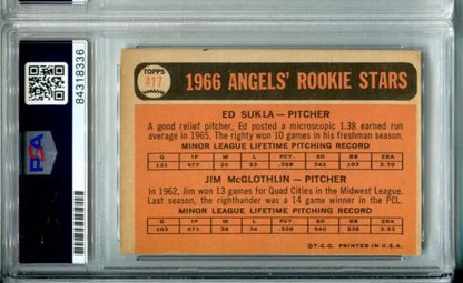 Graded 1966 Topps baseball card Ed Sukla California Angels PSA/DNA signed trading card