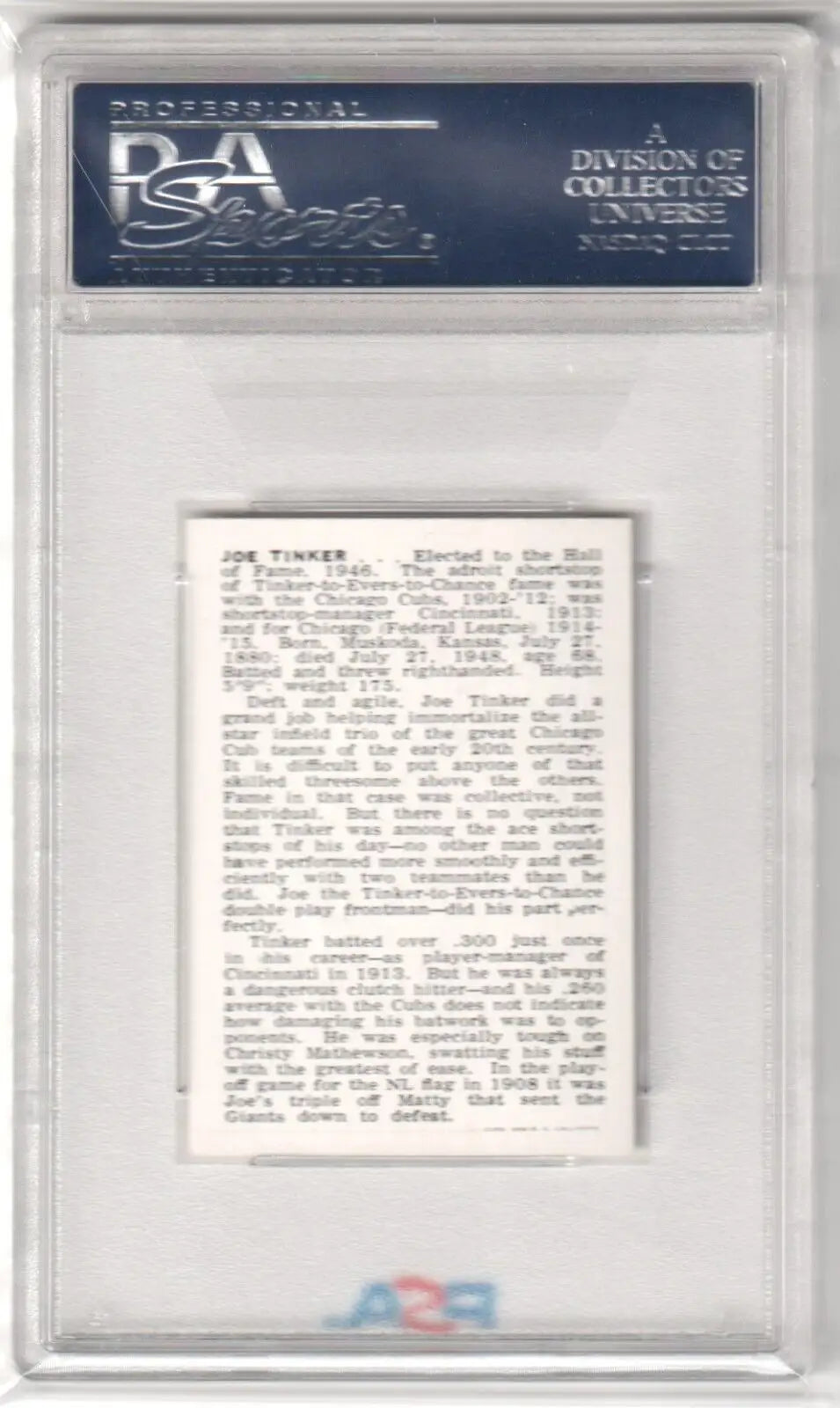 Encased vintage Eddie Collins baseball card featuring Callahan HOF PSA 7 NM design