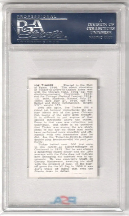 Encased vintage Eddie Collins baseball card featuring Callahan HOF PSA 7 NM design