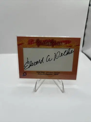 Baseball trading card featuring Eddie Delker yesteryear cut auto from Historic Autographs
