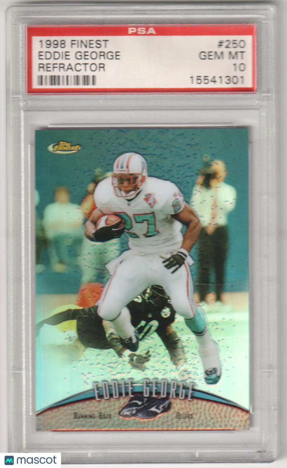 PSA-graded 1998 Topps Finest Eddie George Refractor football card GEM MT 10 from Columbia Hobby