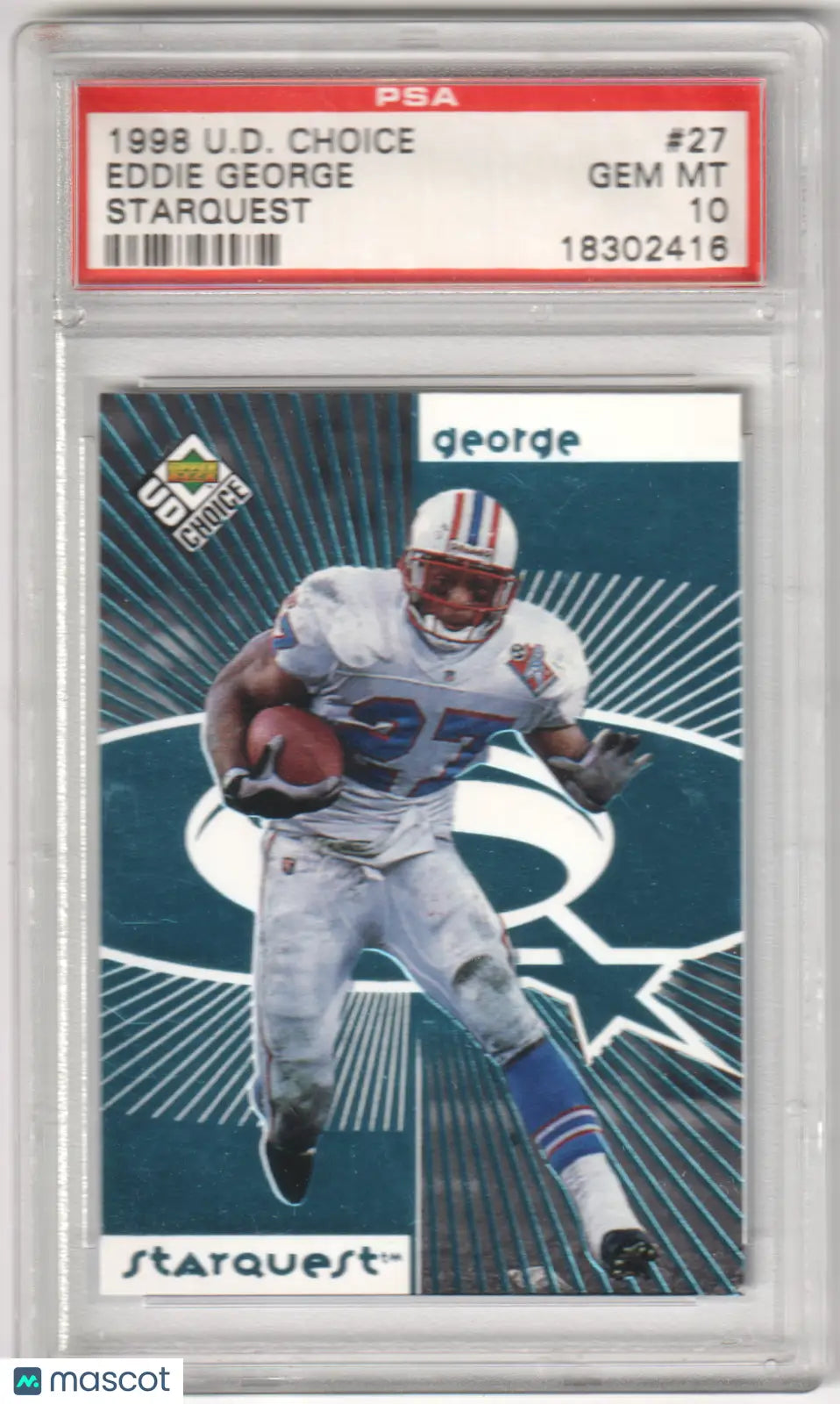 Upper Deck Choice Eddie George 1998 Starquest football card graded PSA GEM MT 10