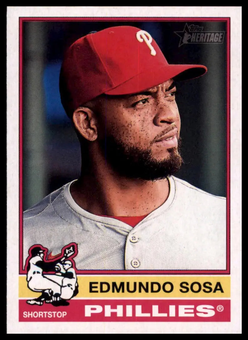 Edmundo Sosa baseball card from Topps Heritage 2025 Philadelphia Phillies series