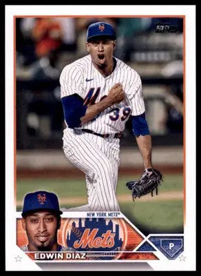 Edwin Díaz baseball card from 2023 Topps featuring New York Mets player