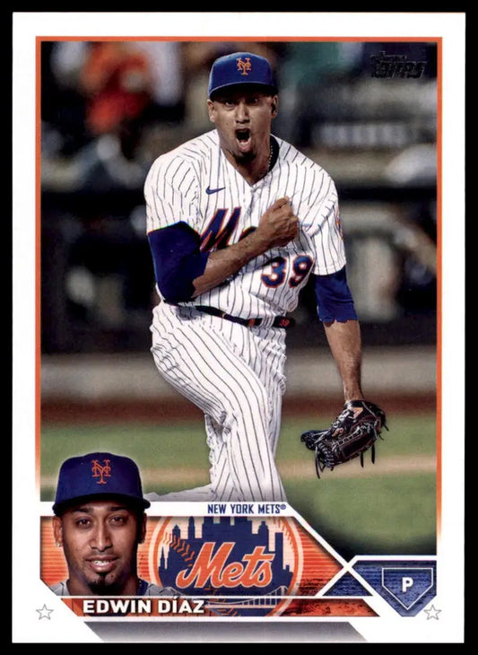 Edwin Diaz baseball card from 2023 Topps series for New York Mets team