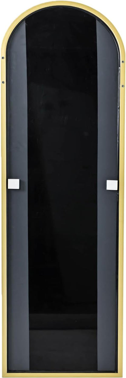 Door Mirror, Full Length Mirror over the Door, 16"X 50" Hanging Mirror, Arched, Vertical, Wall Mirror, Full Body Mirror, Gold-4