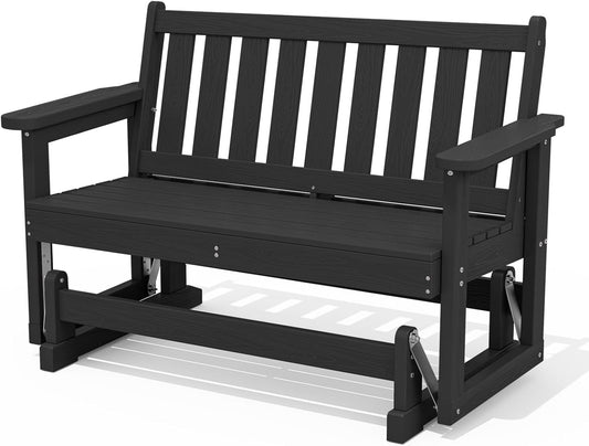 Two Person Outdoor Glider Bench Weather Resistant Comfortable-0