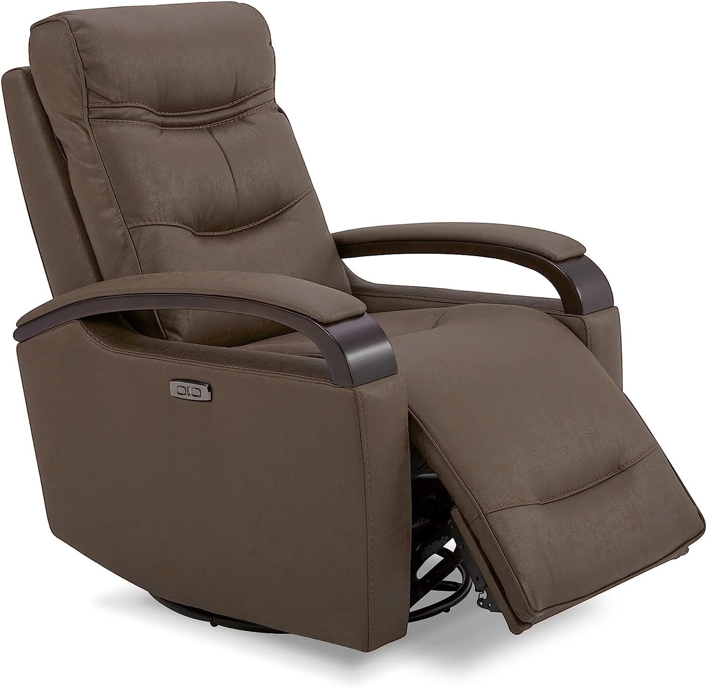 Chocolate Swivel Glider Rocker Recliner with USB Charge-0