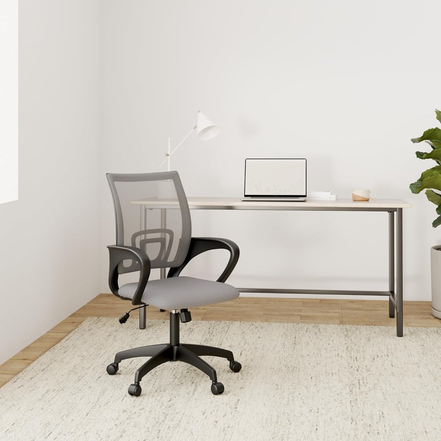 Office Chair Desk Chair Computer Chair Ergonomic Executive Swivel Rolling Chair with Lumbar Support Arms Adjustable Task Chair for Women Adults, Grey-1