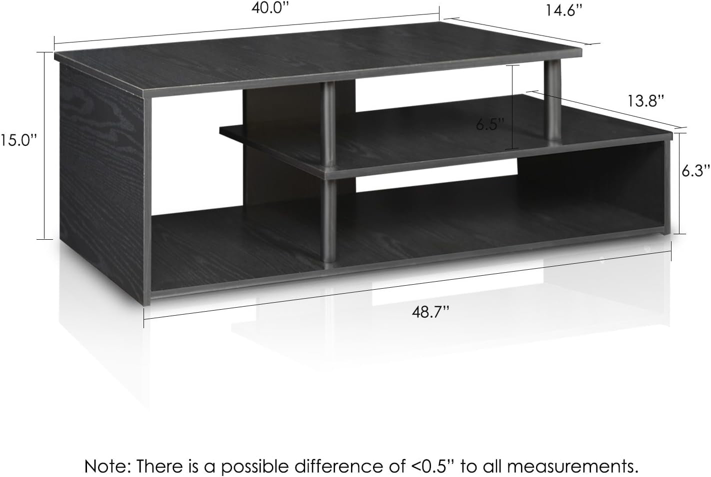 Econ Low Rise TV Stand, Black/Black-1