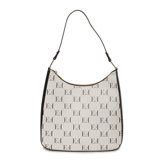 Egon Von Furstenberg women’s shoulder bag with monogram pattern and black trim