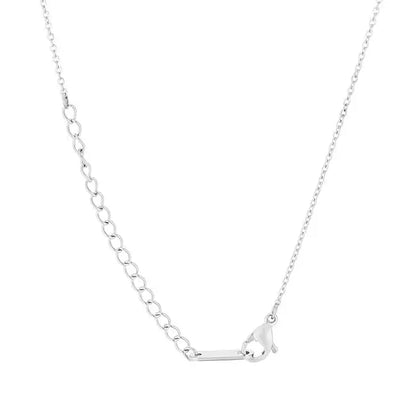 Elaina Rhodium Stainless Steel I Initial Necklace - Necklace
