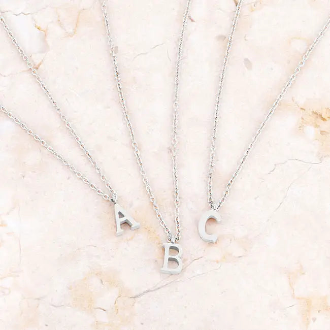 Elaina Rhodium Stainless Steel Y Initial Necklace - Necklace