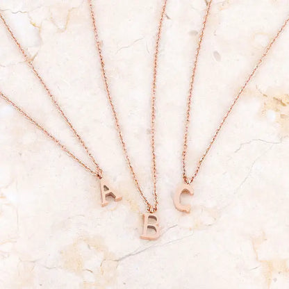 Elaina Rose Gold Stainless Steel I Initial Necklace - Necklace