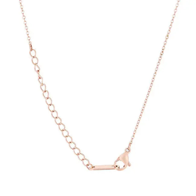 Elaina Rose Gold Stainless Steel X Initial Necklace - Necklace