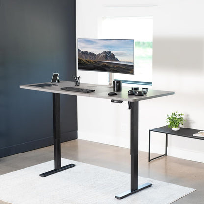 Electric 71 X 30 in Standing Desk, Memory Height Adjustment, 1B Series, Dark Gray Top Black Frame, DESK-KIT-1B7G-1