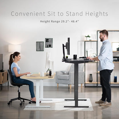 Electric 71 X 30 in Standing Desk, Memory Height Adjustment, 1B Series, Dark Gray Top Black Frame, DESK-KIT-1B7G-4