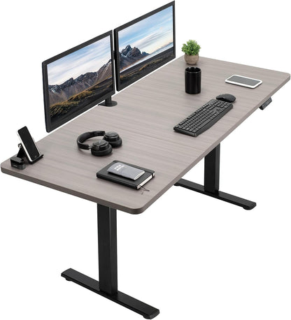 Electric 71 X 30 in Standing Desk, Memory Height Adjustment, 1B Series, Dark Gray Top Black Frame, DESK-KIT-1B7G-0