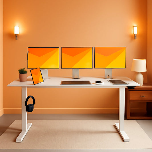 Electric Adjustable Height Standing Desk with Rolling Wheels-0