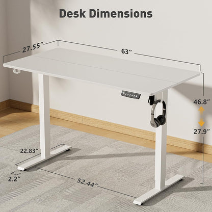Electric Adjustable Height Standing Desk with Rolling Wheels-2