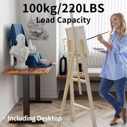 Electric Height Adjustable Standing Desk with Casters-1