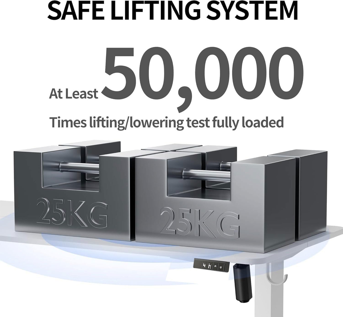 Electric Height Adjustable Standing Desk with Casters-3