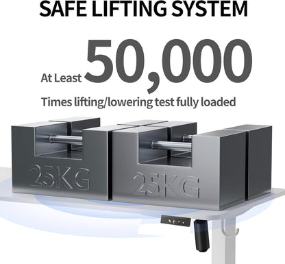 Electric Height Adjustable Standing Desk with Casters-3