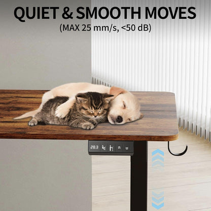 Electric Height Adjustable Standing Desk with Casters-4