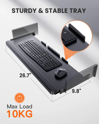 Electric Standing Desk with Adjustable Height Keyboard Tray-4