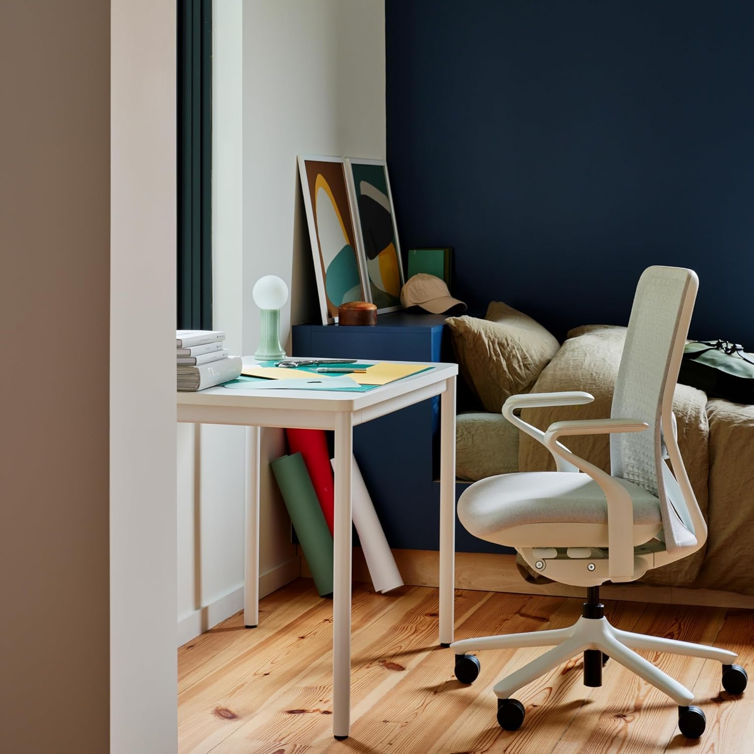 Elegant Home Office Desk with Effortless Assembly and Design-1