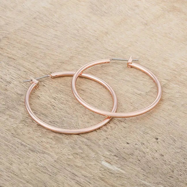 Elegant Rosegold Hoop Earrings - Earrings