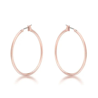 Elegant Rosegold Hoop Earrings - Earrings