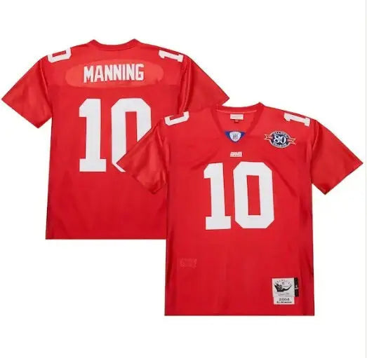 Red Eli Manning New York Giants authentic throwback retired player jersey with number 10