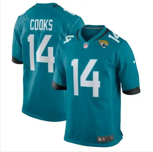 Jacksonville Jaguars Nike teal Elijah Cooks jersey with Cooks 14 on back for fans