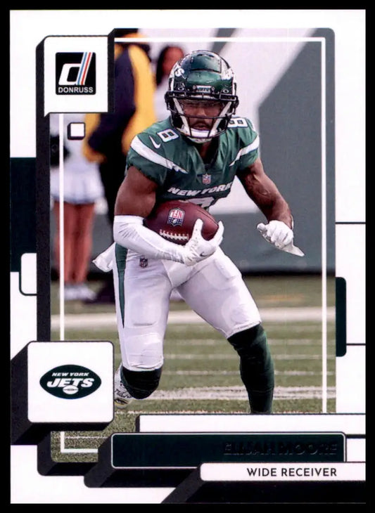 Elijah Moore 2022 Donruss football trading card featuring New York Jets player