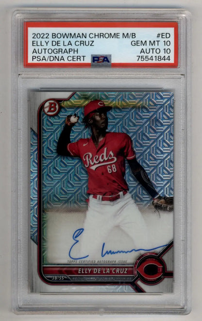 Elly De La Cruz 2022 Bowman Chrome Mega Box Auto PSA 10 Gem Mint Auto 10 1844 - Singles