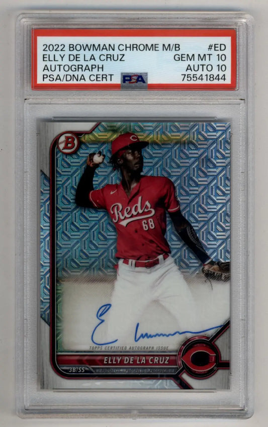 Elly De La Cruz 2022 Bowman Chrome Mega Box Auto PSA 10 Gem Mint Auto 10 1844 - Singles