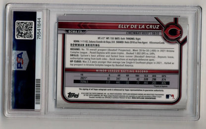 Elly De La Cruz 2022 Bowman Chrome Mega Box Auto PSA 10 Gem Mint Auto 10 1844 - Singles