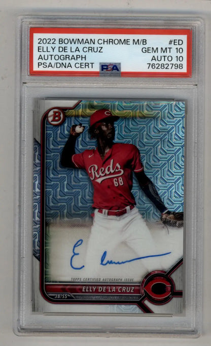 Elly De La Cruz 2022 Bowman Chrome Mega Box Auto PSA 10 Gem Mint Auto 10 2798 - Singles