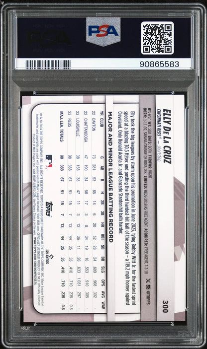 Graded Elly De La Cruz 2024 Topps Big League baseball card PSA 10 Gem Mint